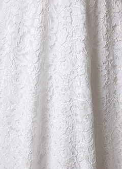 Azazie Kimani Wedding Dresses Diamond White A-Line Lace Dress image5