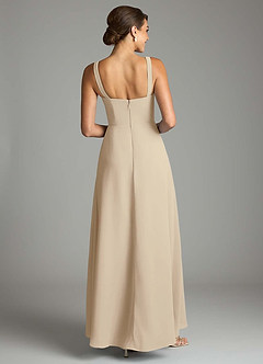 Azazie Debra Bridesmaid Dresses Champagne A-Line with Pockets Chiffon Convertible Dress image6