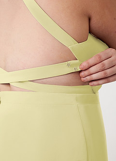 Azazie Clarice Abiti da Damigella Abito A-Line in Chiffon con Scollo Halter Sorbetto Al Limone image14