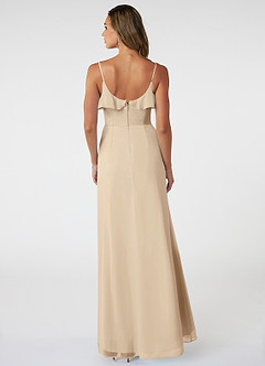 Azazie Natalia Final Sale Champagne A-Line Chiffon Dress image2