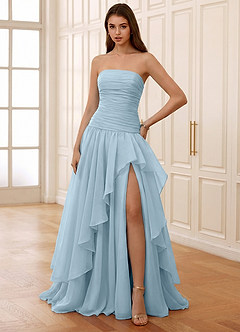 Ocavivien Schüchternes Blau Tüll-Abendkleid image5