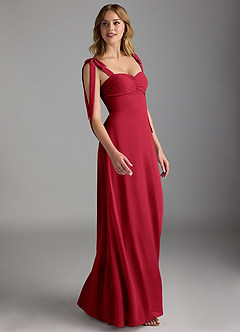 Azazie Lizet Bridesmaid Dresses Scarlet A-Line Sweetheart Neckline Chiffon Dress image3