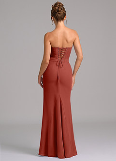 Azazie Sorrel Bridesmaid Dresses Terracotta Mermaid Corset Chiffon Dress image2
