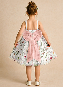 Azazie Peppa Flower Girl Dresses Ivory Rosette A-Line Sweetheart Neckline Tulle Dress image2