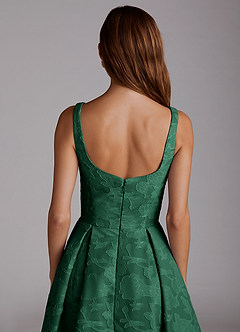 Azazie Amalie Brautjungfernkleider A-Linie Plissee Blumen-Burnout Kleid Dunkelgrün image6