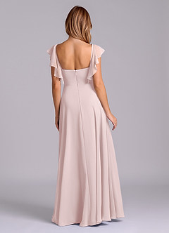 Azazie Leilani Bridesmaid Dresses Blushing Pink A-Line Pleated Chiffon Dress image2