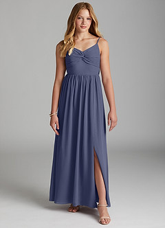 Azazie Zeya Junior Stormy A-Line Chiffon Dress image3