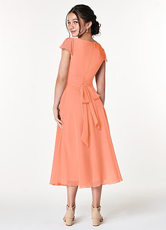 Azazie Payton Junior Sunset A-Line Bow Chiffon Dress image2