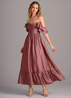 Azazie Anaya Bridesmaid Dresses Amethyst A-Line Sweetheart Neckline Stretch Satin Convertible Dress image3