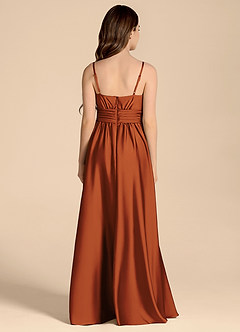 Azazie Catalina Junior Jurk van Stretch Satijn met A-Lijn Sweetheart Halslijn Kaneel image2