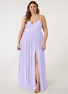 Azazie Zeya Vestidos de madrinha de casamento Vestir Lilás de Chiffon de Linha A com Plissado image6