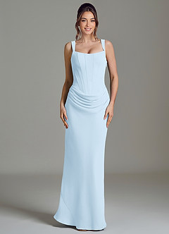 Azazie Niamh Abiti da Damigella Abito Sirena in Chiffon Corsetto Azzurro image3