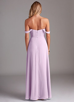 Azazie Aaron Jurken voor bruidsmeisjes Converteerbaar Jurk van Chiffon met A-Lijn Off the Shoulder Frosted Lila image3