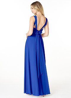 Azazie Julie Bridesmaid Dresses Royal Blue A-Line Sweetheart Neckline Chiffon Dress image2