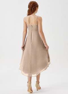 Azazie Mariam Junior Linia A Pofałdowany Szyfon Asymetryczny Młodsza druhna Sukienka image6