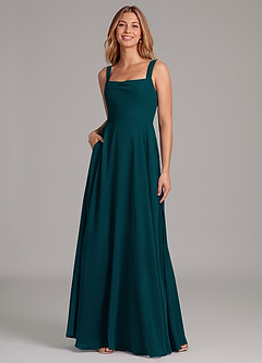 Azazie Shaude Bridesmaid Dresses Pine A-Line Pleated Chiffon Dress image3