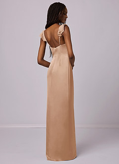 Barbie ♥ Azazie Bridesmaid Dresses English Rose Sheath Stretch Satin Dress image2