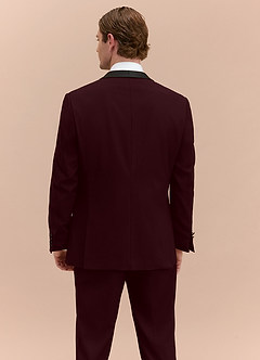 front Winston Burgundy Shawl Lapel Tuxedo Jacket