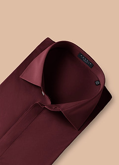 front Noah Burgund Performance Stretch Dress Shirt