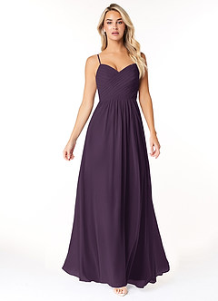 Azazie Lisbon Final Sale Plum A-Line Sweetheart Neckline Chiffon Dress image5