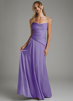 Azazie Gabriela Robes de demoiselle d'honneur Robe Trapèze en Satin extensible Corset Tahiti image7