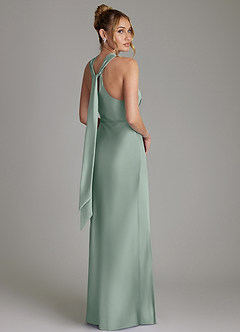 Azazie June Robes à essayer chez vous Robe Fourreau en Satin extensible Agave image5