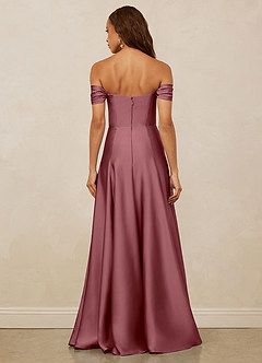 Christian Siriano Bridal for Azazie 1002 Bridesmaid Dresses Desert Rose A-Line Off the Shoulder Stretch Satin Convertible Dress image6