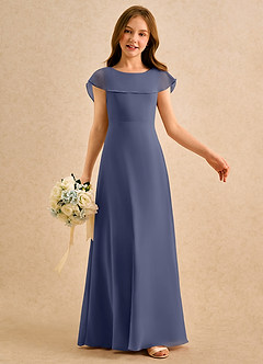 Azazie Kittie Girls Formal Flower Girl Klänningar Klä A-Line i Chiffong image6