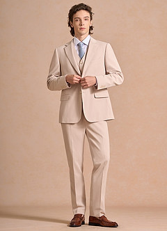 front Carter Solbränna 3-delad kostym i bomull och linneblandning