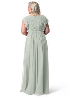 Azazie Daphne Modest Bridesmaid Dresses A-Line Ruffled Chiffon Floor-Length Dress image48