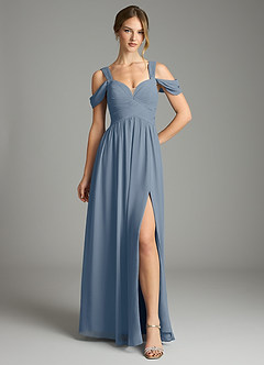 Azazie Lianne Bridesmaid Dresses Twilight A-Line Off the Shoulder Chiffon Dress image2