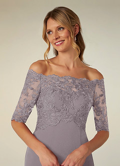 Azazie Jette Mère de la mariée Robes Robe Sirène en Dentelle Épaule décolletée Crépuscule image6