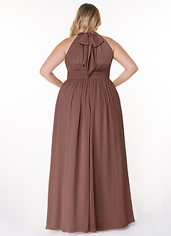 Azazie Iman Bridesmaid Dresses Espresso A-Line A-Line Ruched Chiffon Dress image9