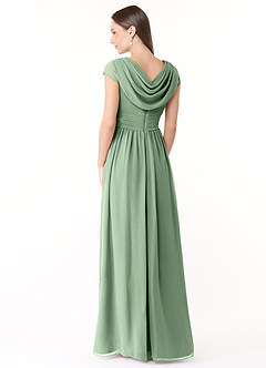 Azazie Organa Bridesmaid Dresses Matcha A-Line Pleated Chiffon Dress image4