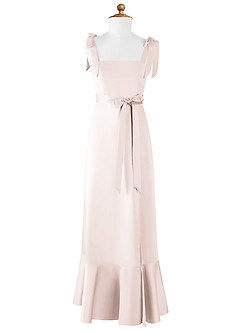 Azazie Barbara Junior Rose Petal A-Line Bow Matte Satin Dress image6