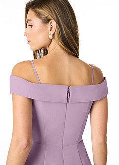 Azazie Lecia Bridesmaid Dresses Wisteria Empire Off-The-Shoulder Pleated Chiffon Convertible Dress image5