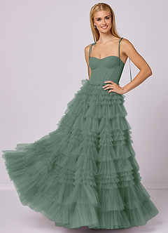 Barbie ♥ Azazie Final Sale Eucalyptus A-Line Sweetheart Neckline Tulle Dress image1