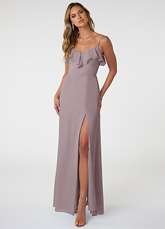 Azazie Natalia Bridesmaid Dresses Dusk A-Line Chiffon Dress image1