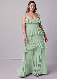 Barbie ♥ Azazie Bridesmaid Dresses Agave A-Line Sweetheart Neckline Chiffon Dress image9