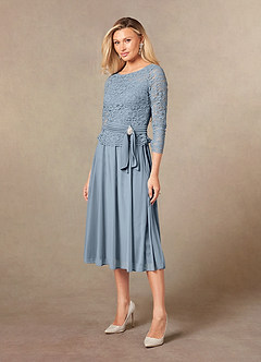 Azazie Charlee Mother of the Bride Dresses A-Line Lace Tea-Length Dress image3