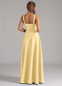 Azazie Shaude Bridesmaid Dresses Butter A-Line Pleated Stretch Satin Dress image6