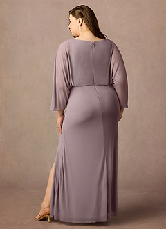 Azazie Ysabella Abiti per la Madre della Sposa Abito Sirena in Maglia Plissettato Dusk image7