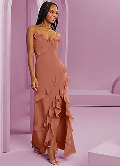 Barbie ♥ Azazie Jurken voor bruidsmeisjes Jurk van Chiffon met Kolom Meer Gesneden image4