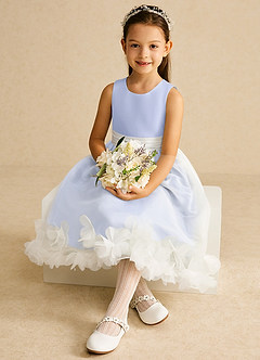Azazie Stardust Flower Girl Dresses Lavender A-Line Sleeveless Organza Dress image2