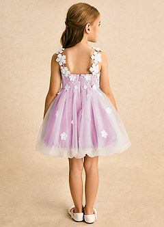 Azazie Teacup vestidos de niña de las flores Vestido de Marfil Rosa Caramelo de Tul de Princesa con Encaje image10