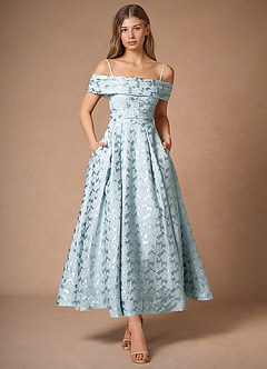 Maelys Ice Blue Midi Dress Ready to Ship