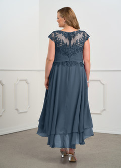 Azazie Shonda Mère de la mariée Robes Robe en Mousseline de soie Dentelle Neptune image9