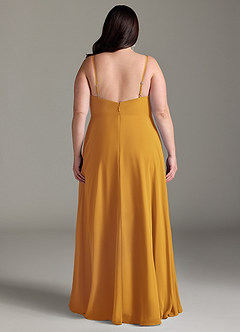 Azazie Akita Bridesmaid Dresses Butterscotch A-Line Chiffon Dress image6