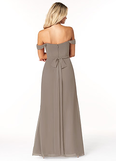 Azazie Joretta Bridesmaid Dresses Taupe A-Line Sweetheart Neckline Chiffon Convertible Dress image2