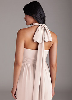 Azazie Lamara Bridesmaid Dresses Rose Petal Off the Shoulder Chiffon Convertible Jumpsuit image10